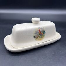 Stoneware Butter Dish Rooster Chickens Farm Chic picture