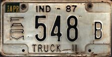Vintage Indiana Farm License Plate -  - Single Plate 1987 .Crafting Birthday picture