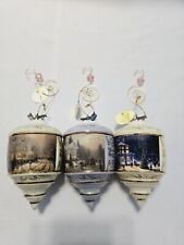Vintage 2000 Set of 3 Thomas Kinkade Heirloom Glass Ornament Collection  picture