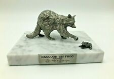 Gunther Granget Pewter Sculpture Raccoon and Frog 1 of 4 North American Wildlife picture