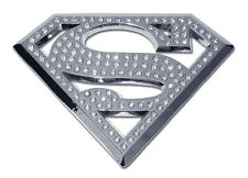 superman logo shield austrian crystals dc comics car auto emblem usa made picture