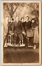 Cincinnati Ohio 1917 RPPC Real Photo Postcard Group Photo Men Girls Three Couple picture