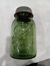 Vintage Olive Green Ball Perfect Mason Jar No 7 picture