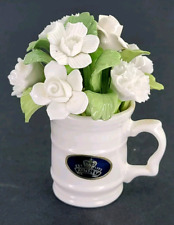 Vintage Aynsley White Porcelain Bone China Flower Bouquet Mug Tankard Floral picture