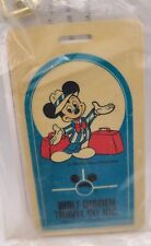 New In Sealed Bag Vintage 1981 Walt Disney MICKEY MOUSE Travel Co LUGGAGE TAG picture
