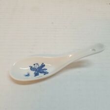 Vtg Japanese Blue/White Rice Spoon; Boy chasing Butterfly; Karako Nabeshime Desi picture