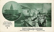 1930s Split-View Postcard Hoff-Schroeder Cafeteria, Denver CO Green Ink Unposted picture