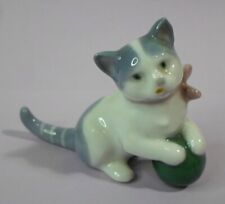 Antique METZLER & ORTLOFF KITTEN / CAT with BALL Figurine Hand Painted Germany picture