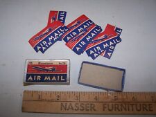 Vintage DENNISON'S #29 AIR MAIL Postage Stamp Box with 32 Labels AIRPLANE USA picture