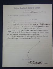 Engineer Department, District of Columbia 1889 letterhead document picture