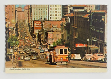 San Francisco Cable Car Looking Down California Street Postcard Unposted picture