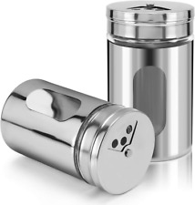 2Pcs Salt and Pepper Shakers,Stainless Steel Shaker for Salt Powder Sugar Cinnam picture