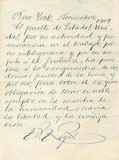 RAFAEL REYES (COLOMBIA) - AUTOGRAPH STATEMENT SIGNED 11/1909 picture