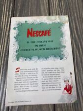 Nescafe Is The Instant Way To Riche Coffee Flavored Desserts 1954 Recipe Book picture