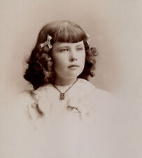 Antique Photo Cabinet Card BEAUTIFUL LITTLE GIRL FASHION ELEMENT DENVER COLORADO picture