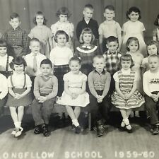 Vintage 1959 Black and White Photo Longfellow Student Class School Elementary picture