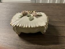 Vintage Royal Sealy Trinket Box with Lid and Pink Roses Made In Japan picture