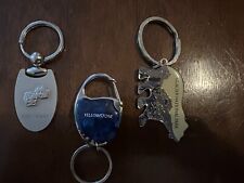 Lot of 3 Vintage Keychains: Yellowstone, Glacier Bear, Las Vegas picture