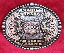 RODEO BULL RIDING PRO CHAMPIONSHIP TROPHY BUCKLE☆AMARILLO TEXAS☆RARE☆2003☆86 picture