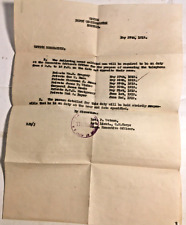 May 27th 1919 Duty Assignment Orders for Telephone Duty Pvt Gus Horn et al picture