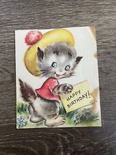 Vintage Birthday Card Rust Craft Cat You’re Big, Used picture