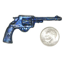 1920's COLT REVOLVER CRACKER JACK PRIZE GUN PISTOL CAST METAL TOY BLUE JAPANNING picture