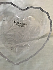 Heart Shaped  Crystal GlassTrinket Box Candy Dish Rose Design by Home Beautiful picture