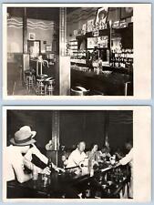 1940's SET/2 RPPC BUFFALO BILL BAR CODY WYOMING INTERIOR VIEWS TAVERN POSTCARDS picture