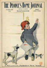 PEOPLE'S HOME JOURNAL COVER 2 1911 little boy & his dog deliver a Valentine picture