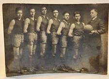 Antique Photograph 1921 Boys Basketball Photo With Coach  picture