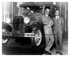 HENRY FORD AND HIS SON EDSEL STANDING BY FORD MODEL T 8X10 PHOTO picture