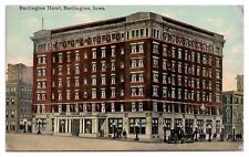 Burlington Hotel Burlington Iowa IA Vintage Postcard c1911 Corner View picture