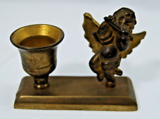 Vintage brass ornate small angel Candle Holder candlestick picture