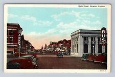 Newton KS-Kansas, Main Street, Advertisement, Antique, Vintage Souvenir Postcard picture