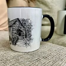 Vintage Linyi  The Old Mill Established 1830 Black Graphics on White Coffee Mug picture
