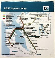 Bay Area Rapid Transit BART Glasses Eyeglass Wipe 2017 Map - DISCONTINUED - RARE picture