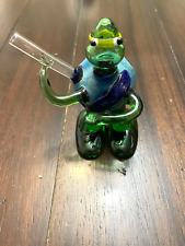 4” Premium Glass Water Pipe Art Bowl Ninja Turtle Michaelangelo picture