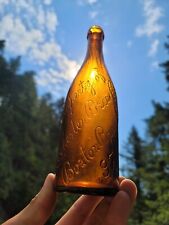 Good Looking 1890's Amber Massachusetts Beer Bottle◇Old Rochester Brew Bottle picture