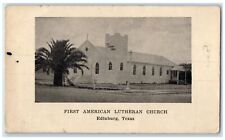 c1905 First American Lutheran Church Building Cross Edinburg Texas TX Postcard picture