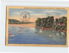 Postcard Connecticut River & Springfield Yacht & Canoe Club Massachusetts USA picture