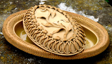 WEDGWOOD  XRARE 1790 CANEWARE PIE CRUST DISH, NICE DETAILS, ARTICHOKE HANDLE OFF picture