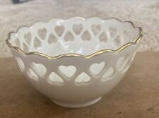 Lenox China Small Heart Bowl Candy Dish 24K Gold Trim Made in USA picture