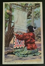 Vintage Postcard - How Navajo Indian Rugs Are Made picture