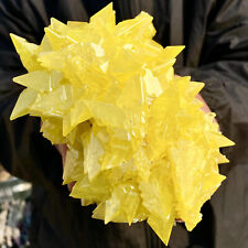 2.27LB Rare yellow sulfur crystal quartz crystal mineral specimen picture