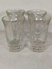 VINTAGE LOT 4 SHOT GLASSES FLARED TOP SCALLOPED HEAVY BOTTOM BARWARE picture