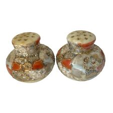Vintage Oriental Japanese Satsuma Handpainted Salt & Pepper Shakers Geisha picture