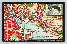 Graphic Map With Building Footprints Lucerne Postcard picture