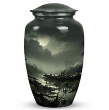 Moonlit Green Burial Urn For Cremation Ashes, Large Companion Urn For Adults picture