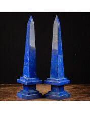 Marble Obelisk Vintage 2 Monumental Obelisks Lapis Lazuli Garden Decor Gift picture