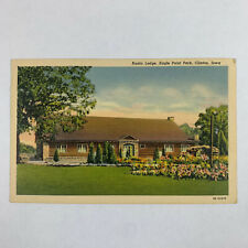 Postcard Iowa Clinton IA Eagle Point Park Rustic Lodge 1940s Linen picture